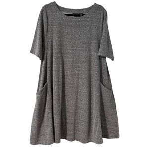 Adrienne Vittadini XL French terry two pocket swing dress marled gray